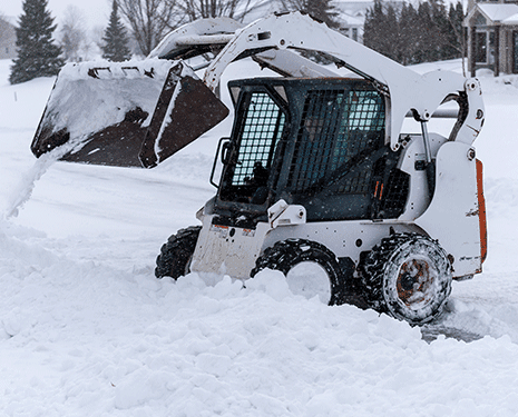 Bobcat clearing snow